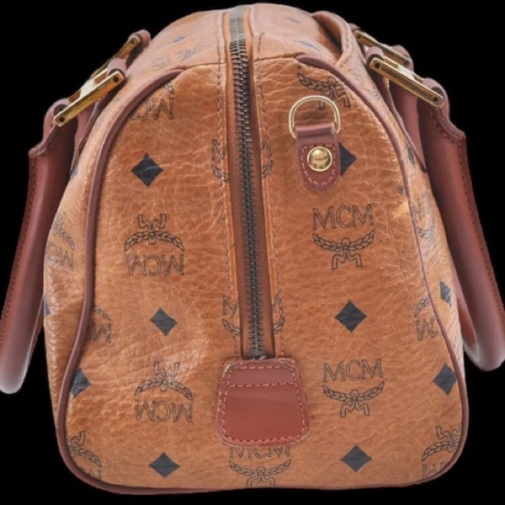 MCM Visetos Leather Vintage Boston Satchel 👜 - Picture 4 of 10